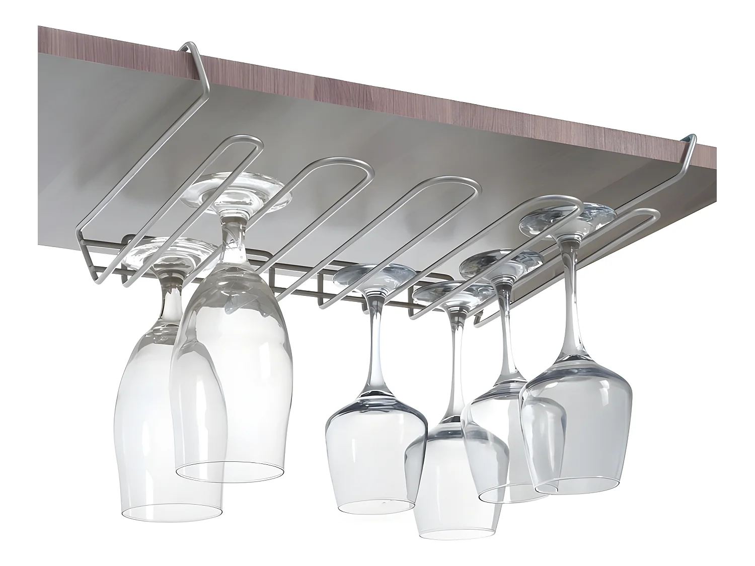 Porte-verres MY CRISTAL en métaltex. Finition Polytherm® Couleur Argentée