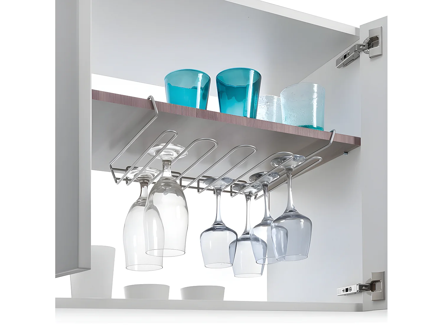 Porte-verres MY CRISTAL en métaltex. Finition Polytherm® Couleur Argentée