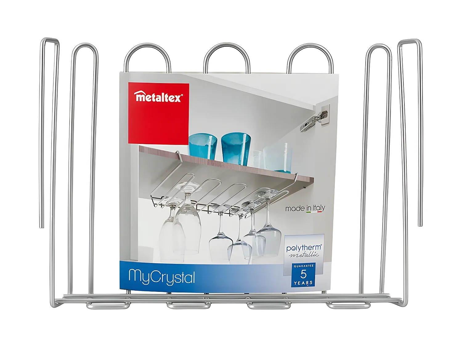 Porte-verres MY CRISTAL en métaltex. Finition Polytherm® Couleur Argentée