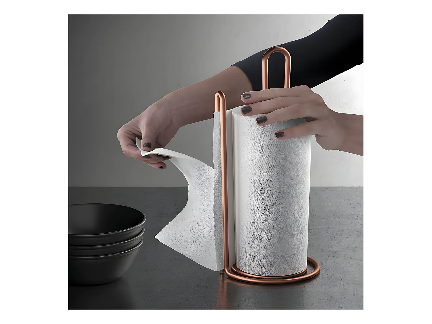 Porte-rouleaux Cuisine MY ROLL Série Copper de Metaltex. Couleur Cuivre