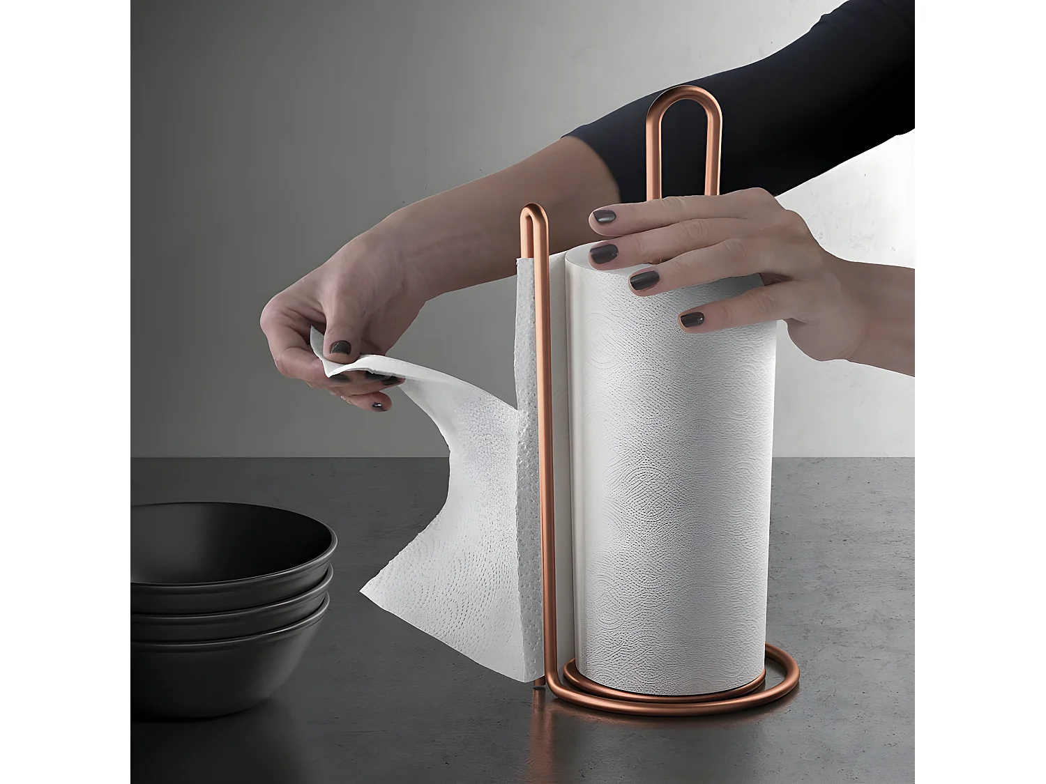 Porte-rouleaux Cuisine MY ROLL Série Copper de Metaltex. Couleur Cuivre