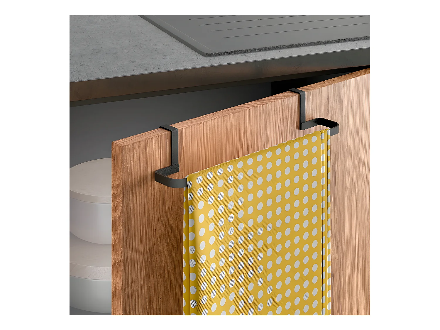 Perchero Serie GALILEO LAVA Metaltex Touch-Therm® Negro 30x8x5 cm