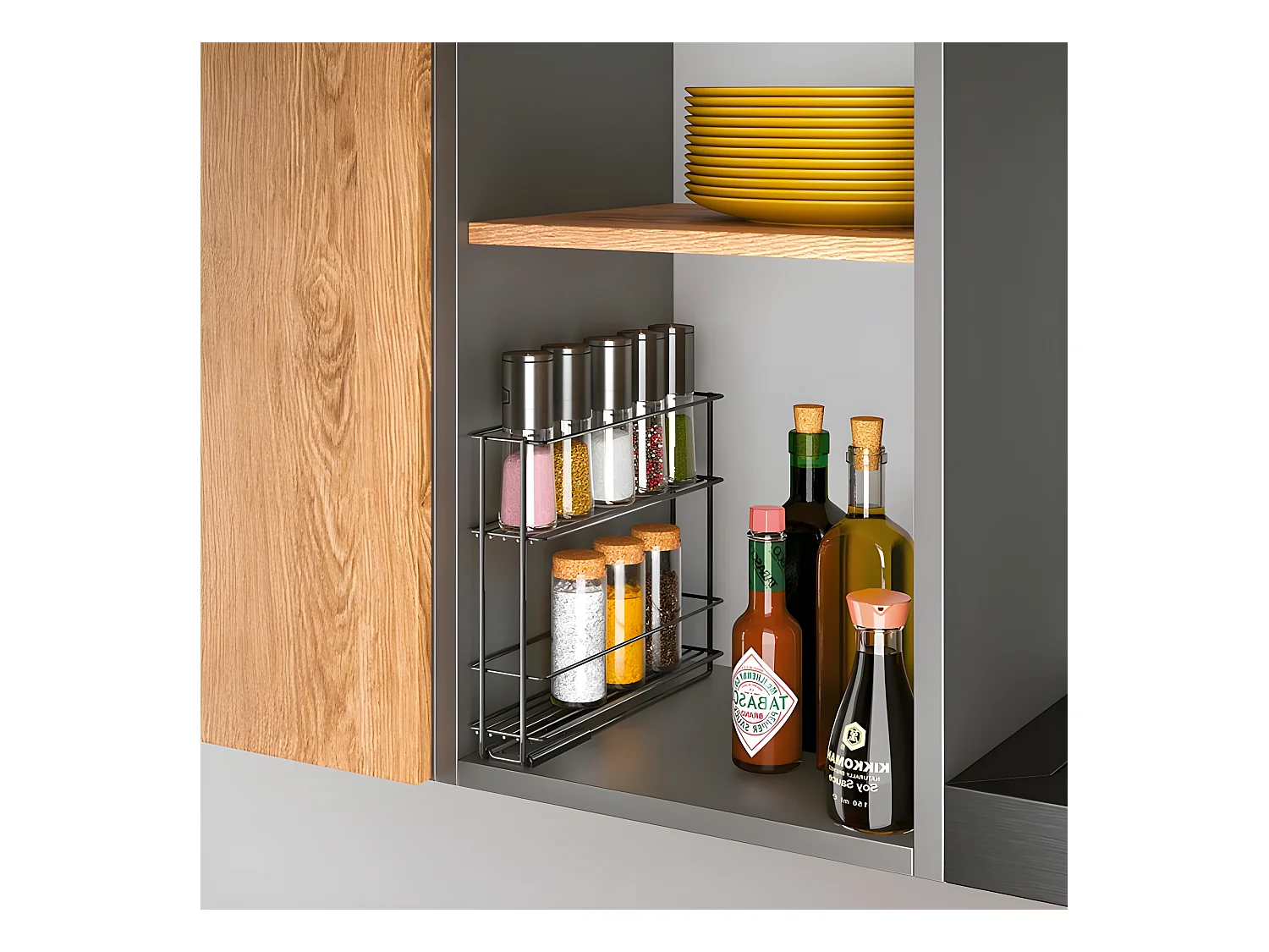 Estante Deslizante IN&OUT Serie LAVA Metaltex Negro Touch-Therm®