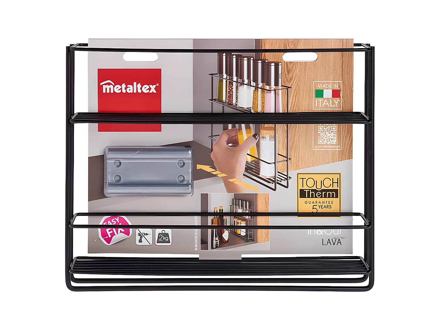 Estante Deslizante IN&OUT Serie LAVA Metaltex Negro Touch-Therm®