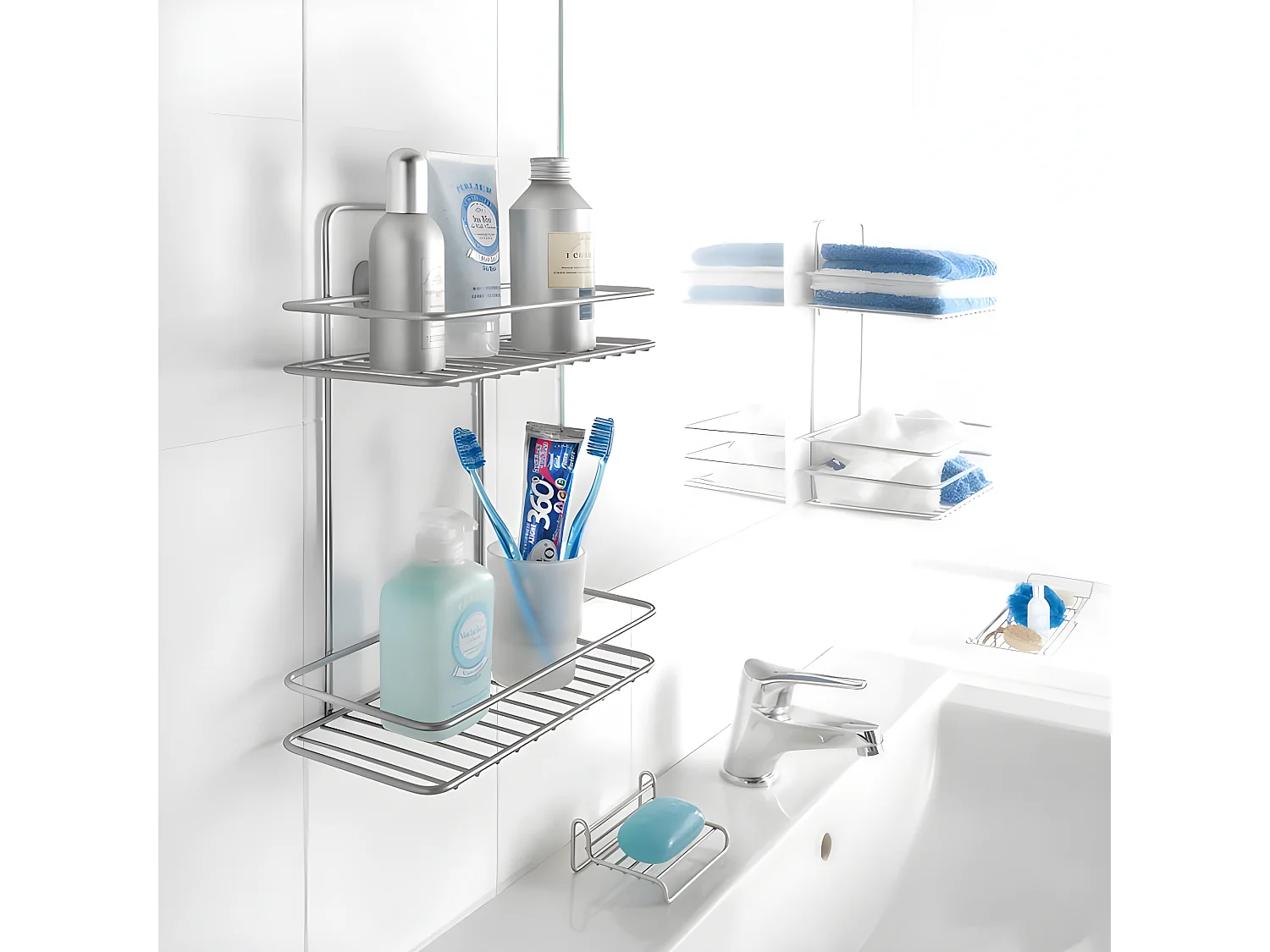 Estantería 2 Niveles Serie REFLEX Metaltex Plata Polytherm®