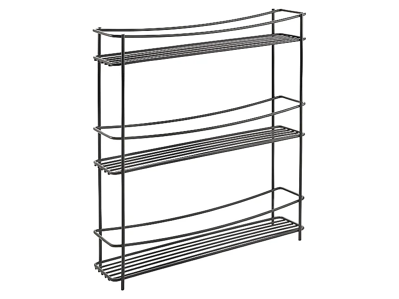 Tafelkruidenrek KUMINO Serie LAVA Metaltex Zwart Touch-Therm® - 3 Etages, Look Forge, Gemaakt in Italië