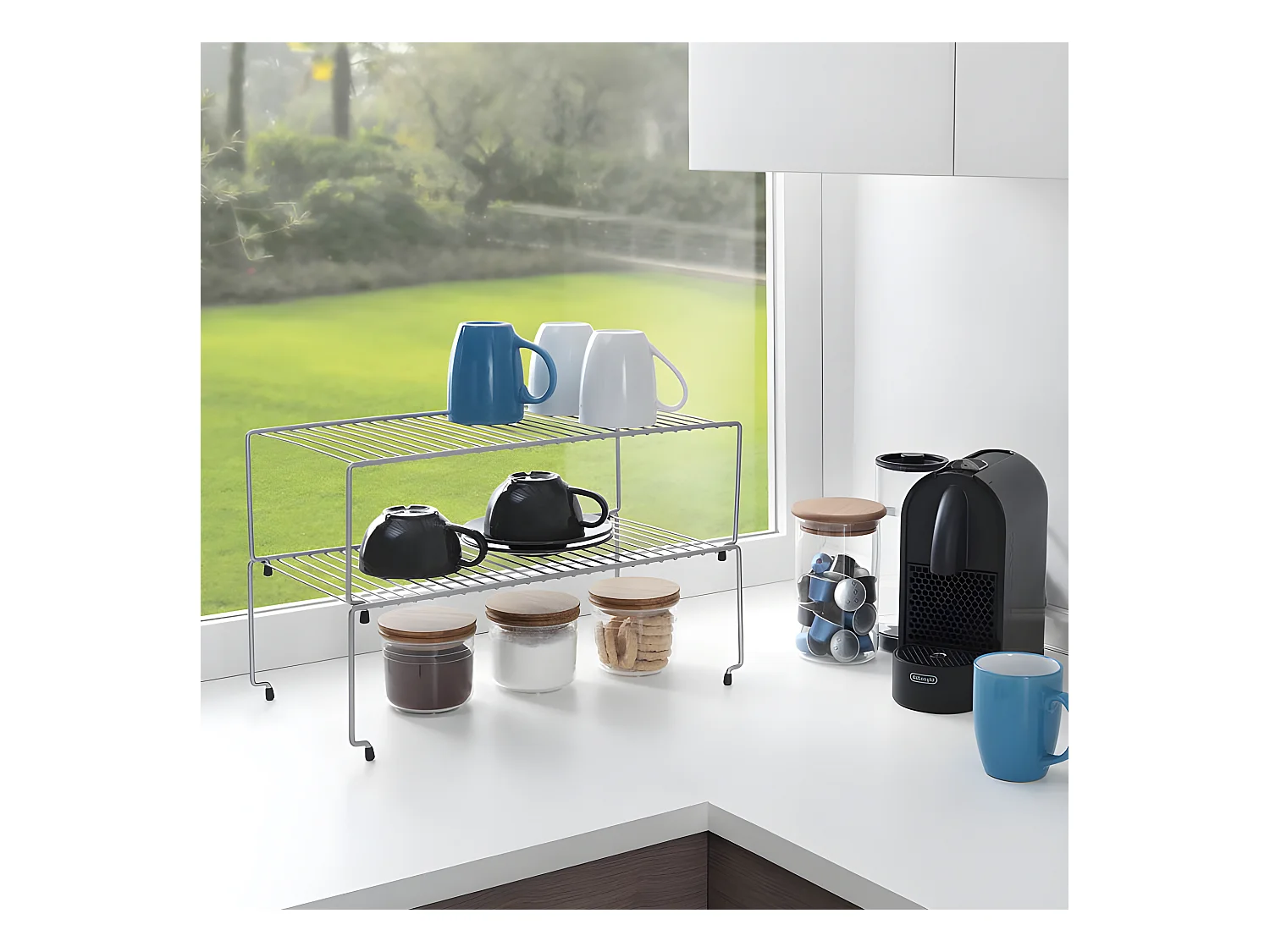 Étagère Empilable BROOKLYN de Metaltex. Finition Polytherm® Couleur Grise