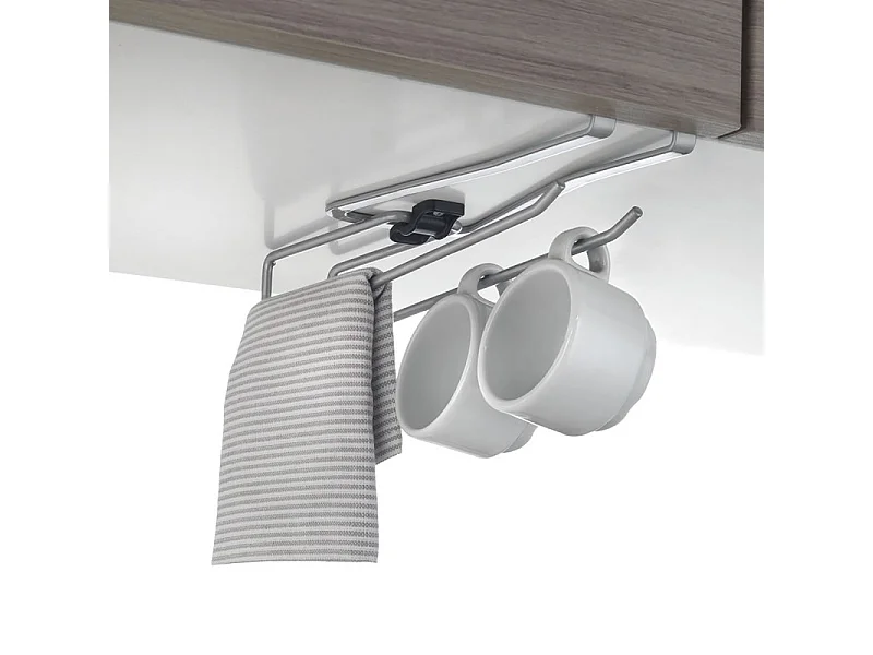 Metaltex Porte-Vêtements Double Universel ALL-IN. Finition Polytherm® Couleur Argent