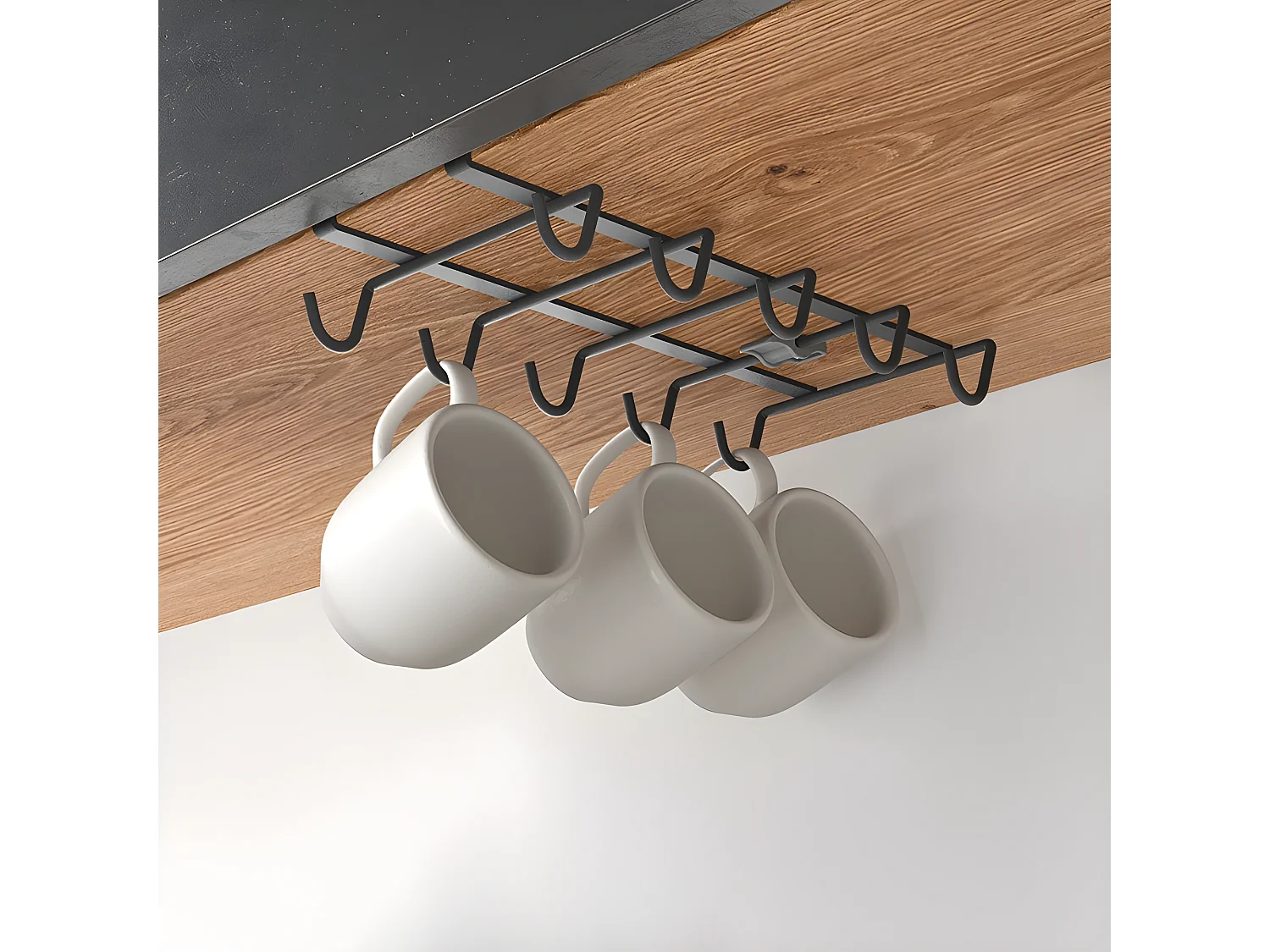 Porte-tasse MY MUG Série LAVA de Metaltex, Capacité 10 tasses, Finition Touch-Therm® Couleur Noir.