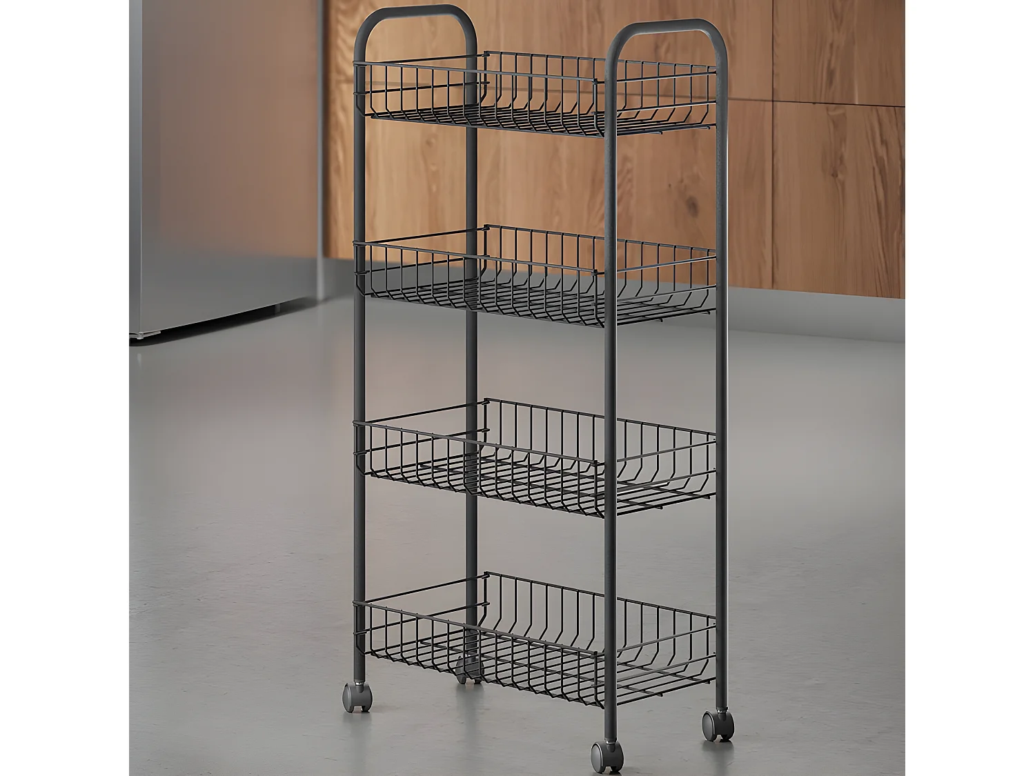 Étagère Multifonctionnelle 4 Étagères ASCONA LAVA de Metaltex. Finition Touch-Therm® Couleur Noir