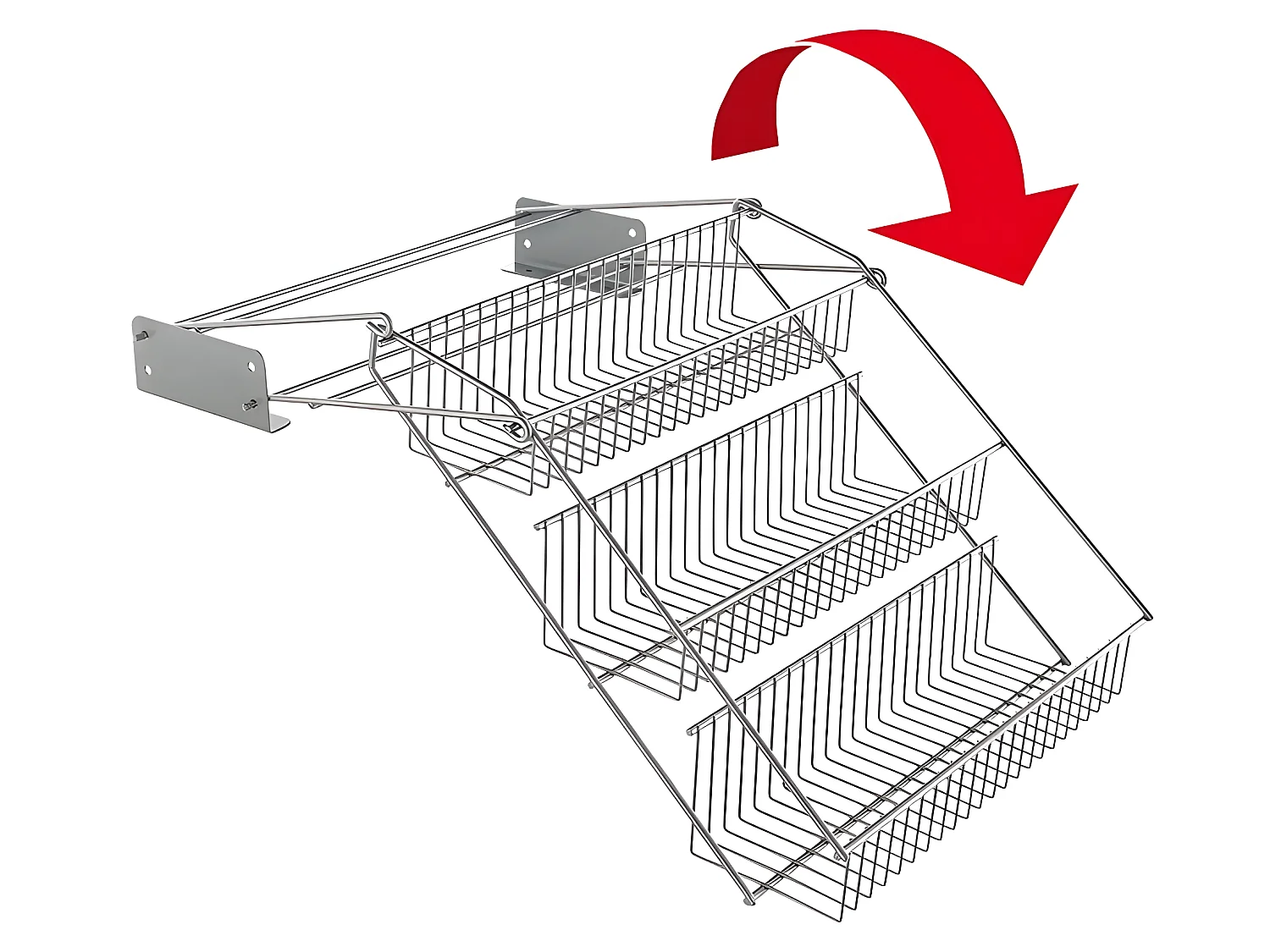 Metaltex Étagère Pliable UP&DOWN avec 3 Niveaux