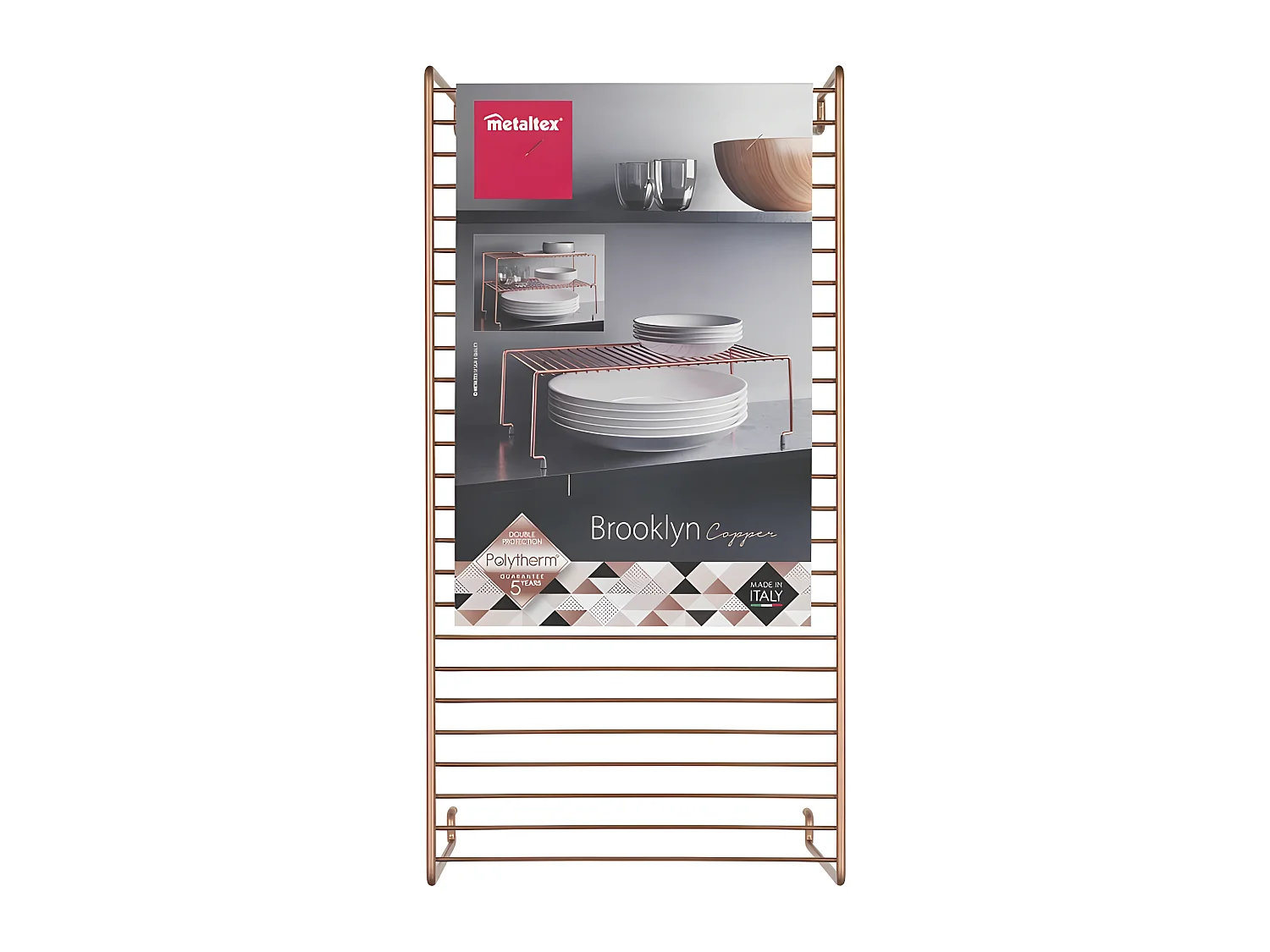 Stapelbare plank BROOKLYN Serie KOPER Metaltex Koper 47x23x15 cm