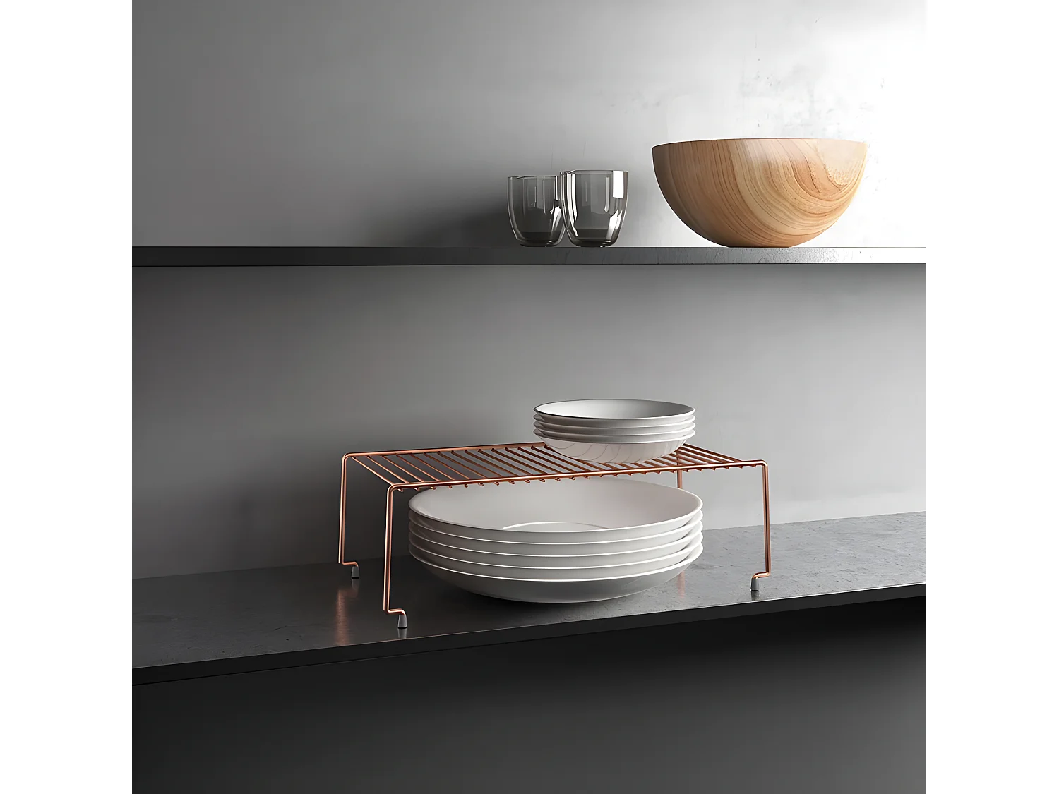 Estantería apilable BROOKLYN Serie COBRE Metaltex Cobre 47x23x15 cm