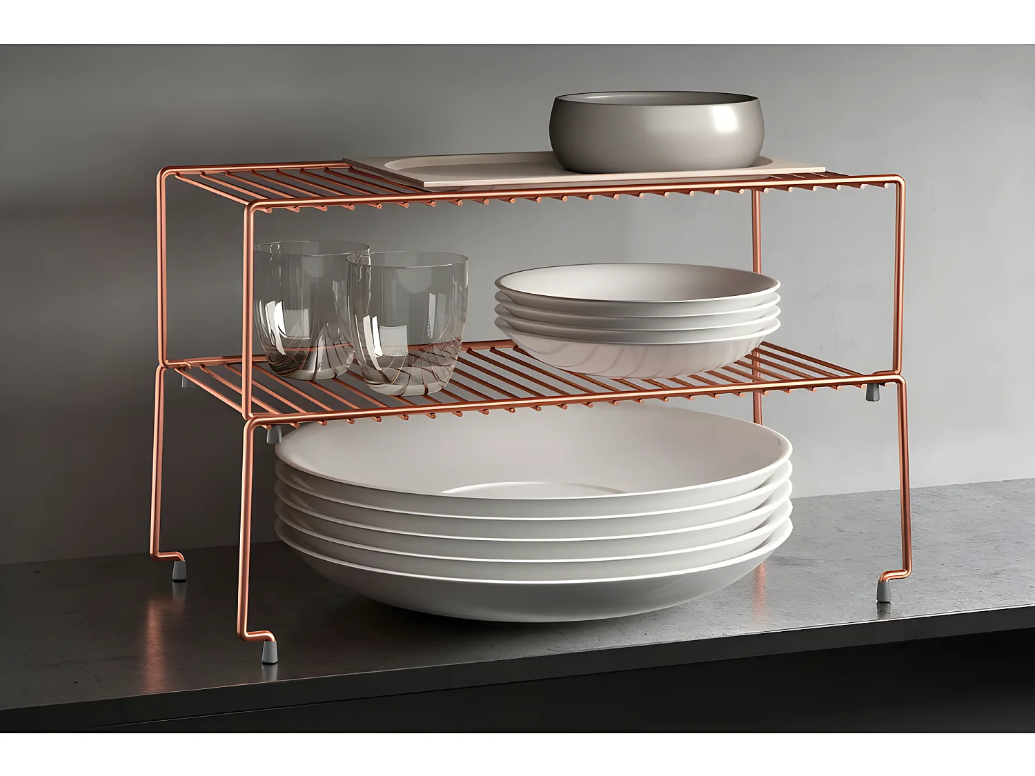 Estantería apilable BROOKLYN Serie COBRE Metaltex Cobre 47x23x15 cm