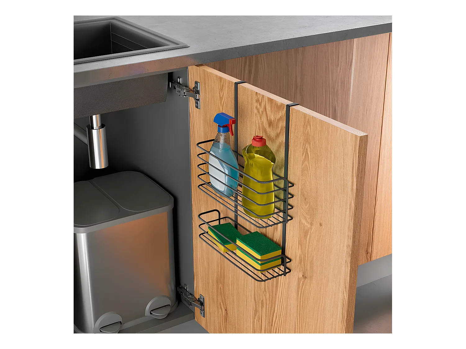 Panier Double Série GALILEO LAVA Metaltex. Finition Touch-Therm® Couleur Noir