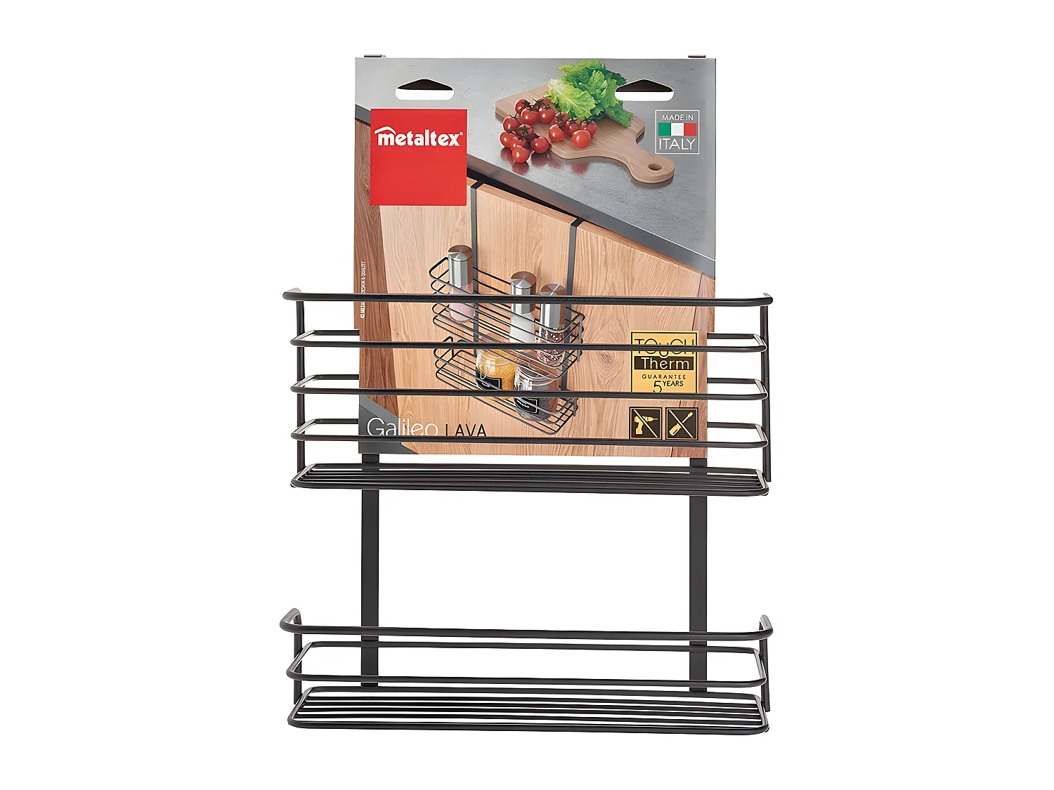 Panier Double Série GALILEO LAVA Metaltex. Finition Touch-Therm® Couleur Noir