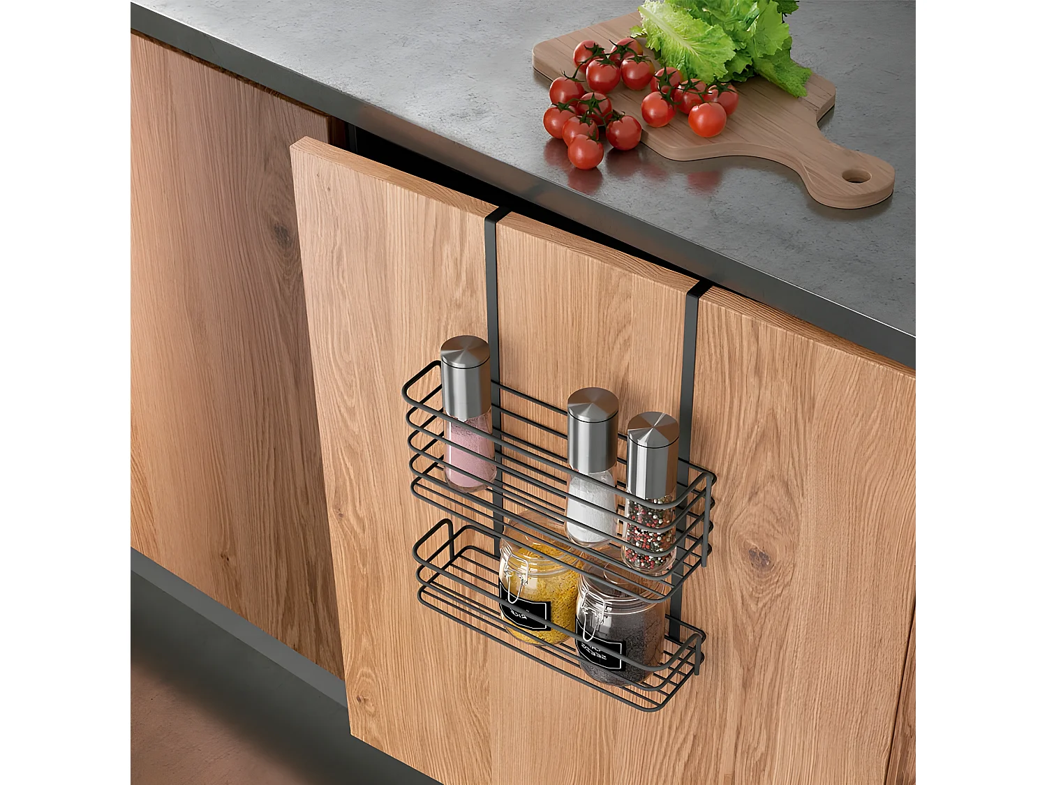 Panier Double Série GALILEO LAVA Metaltex. Finition Touch-Therm® Couleur Noir