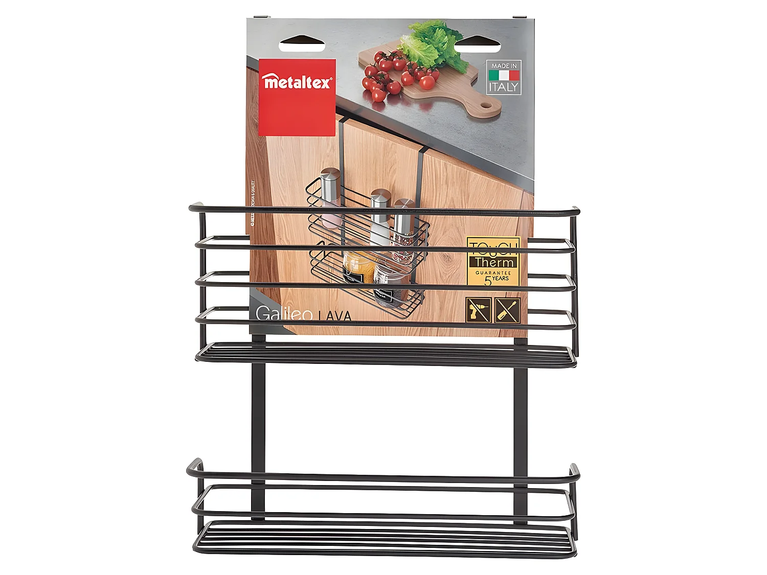 Panier Double Série GALILEO LAVA Metaltex. Finition Touch-Therm® Couleur Noir