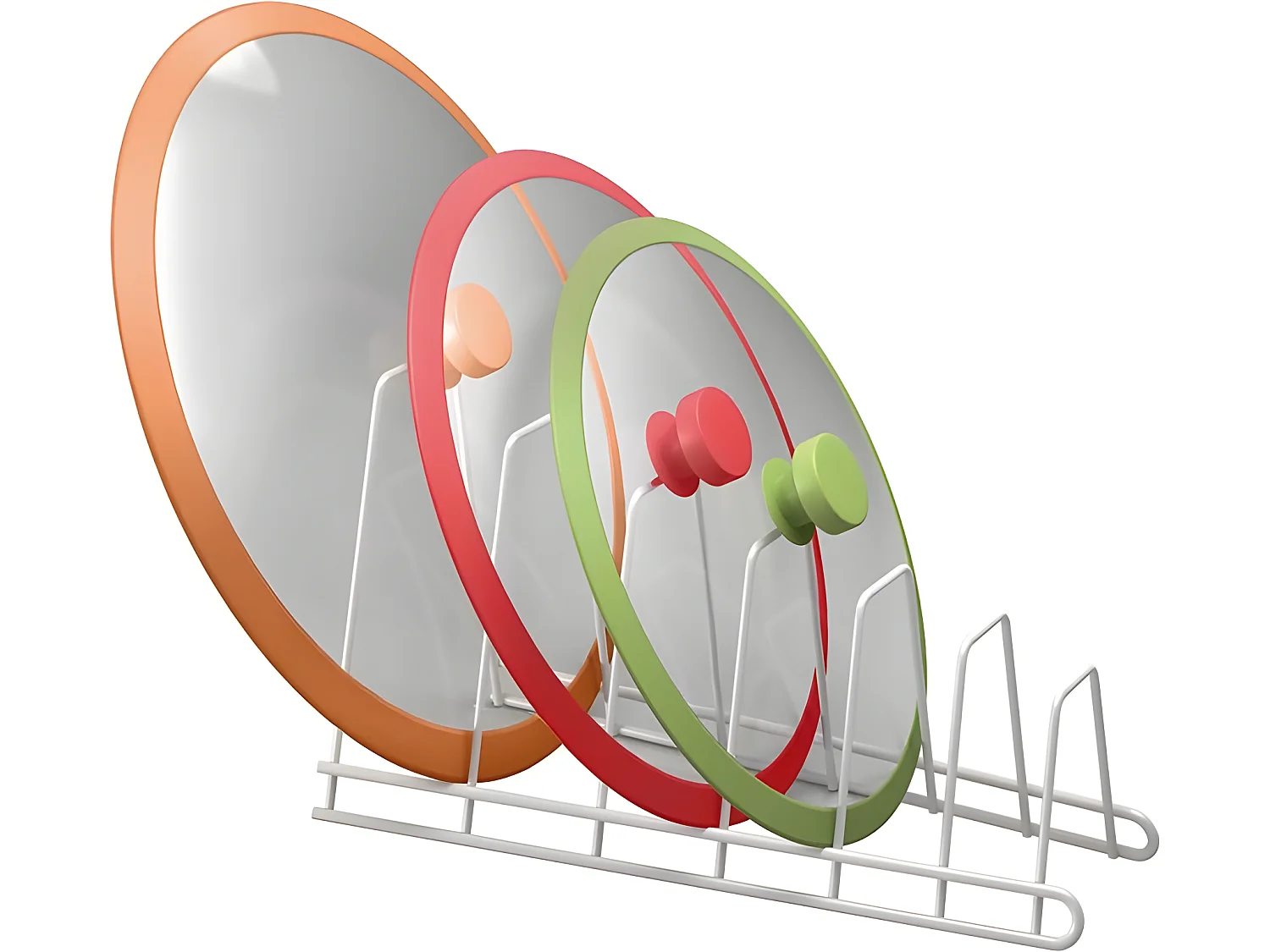 Soporte para Bandejas y Tapas 6 Compartimentos Metaltex Sector Blanco 34x15x18 cm