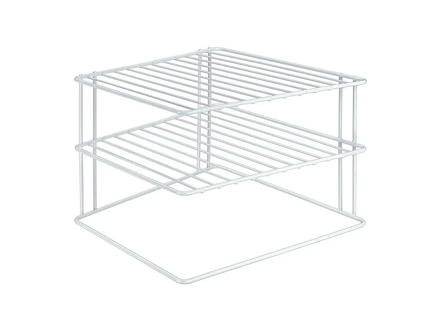 Metaltex Eckschrankregal - Küchenaufbewahrung 3 Ebenen Weiß 25x25x19 cm