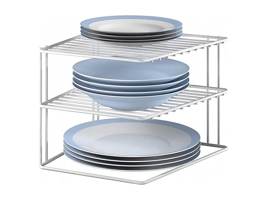 Silos à 3 Niveaux Metaltex, Coin Repose-Pieds, Blanc