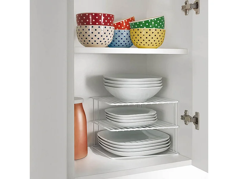 Silos à 3 Niveaux Metaltex, Coin Repose-Pieds, Blanc