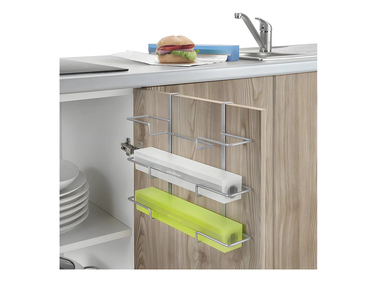 Porte-serviettes Triple GALILEO de Metaltex. Finition Polytherm® Couleur Argent