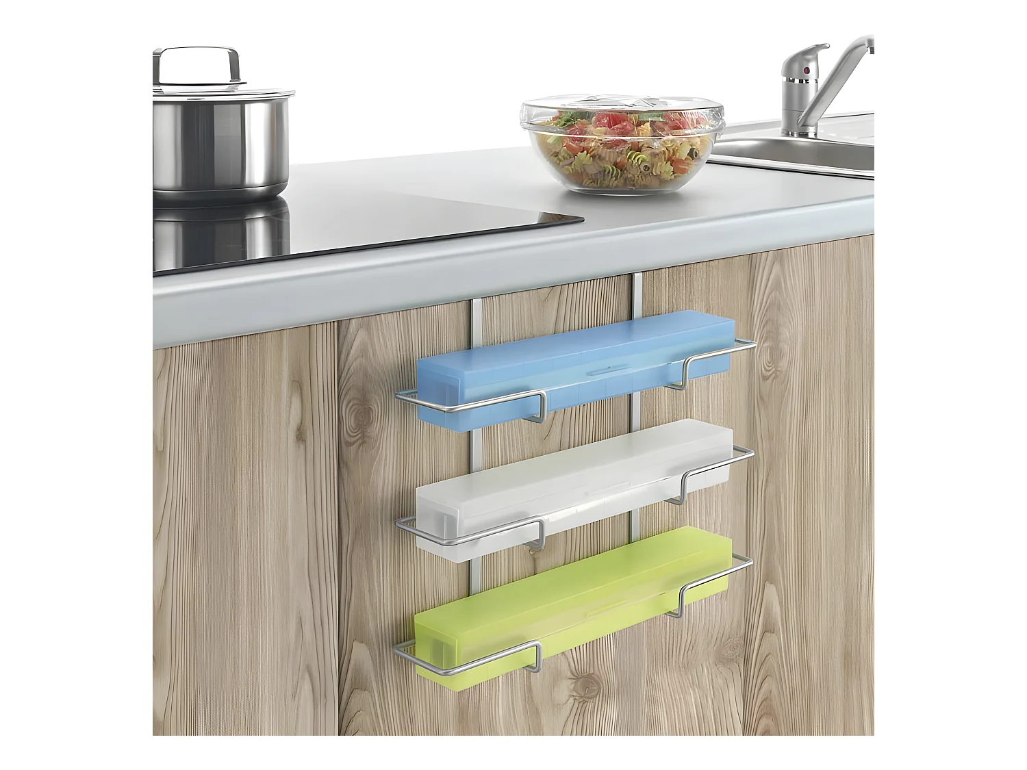 Porte-serviettes Triple GALILEO de Metaltex. Finition Polytherm® Couleur Argent