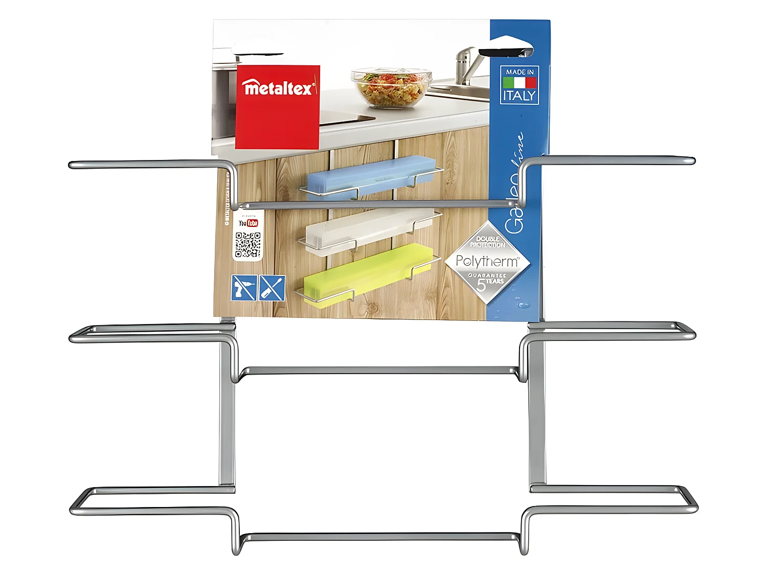 Handtuchhalter Triple GALILEO Metaltex 36x9x30 cm Silber Polytherm®