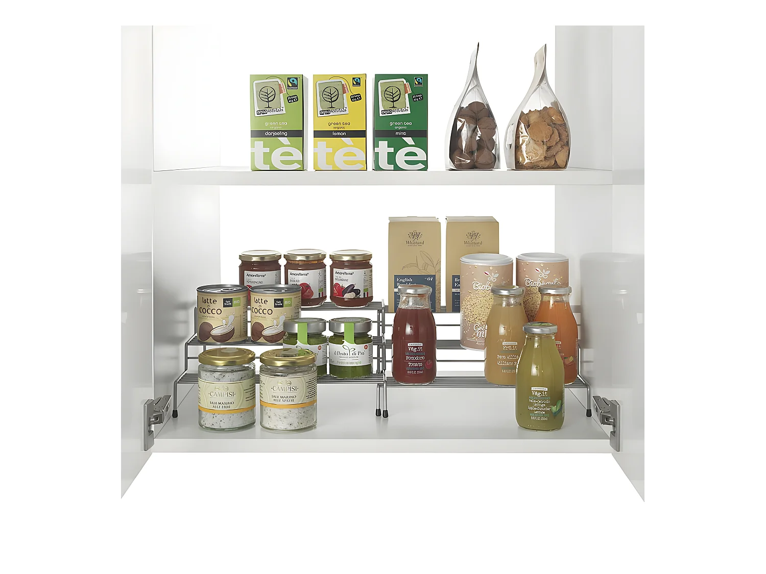 Mensola Portaspezie Modulare X TEND Metaltex con Finitura Polytherm® Grigia - Lotto di 2