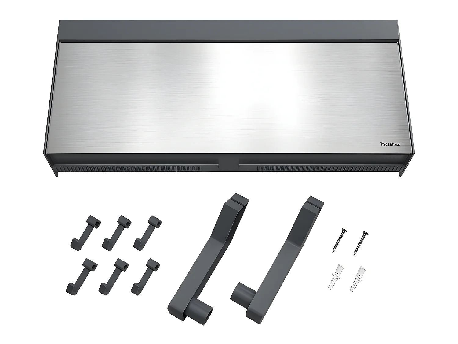 Drievoudige Wandhouder van Roestvrij Staal voor Keuken - Metaltex Tango 3 in 1