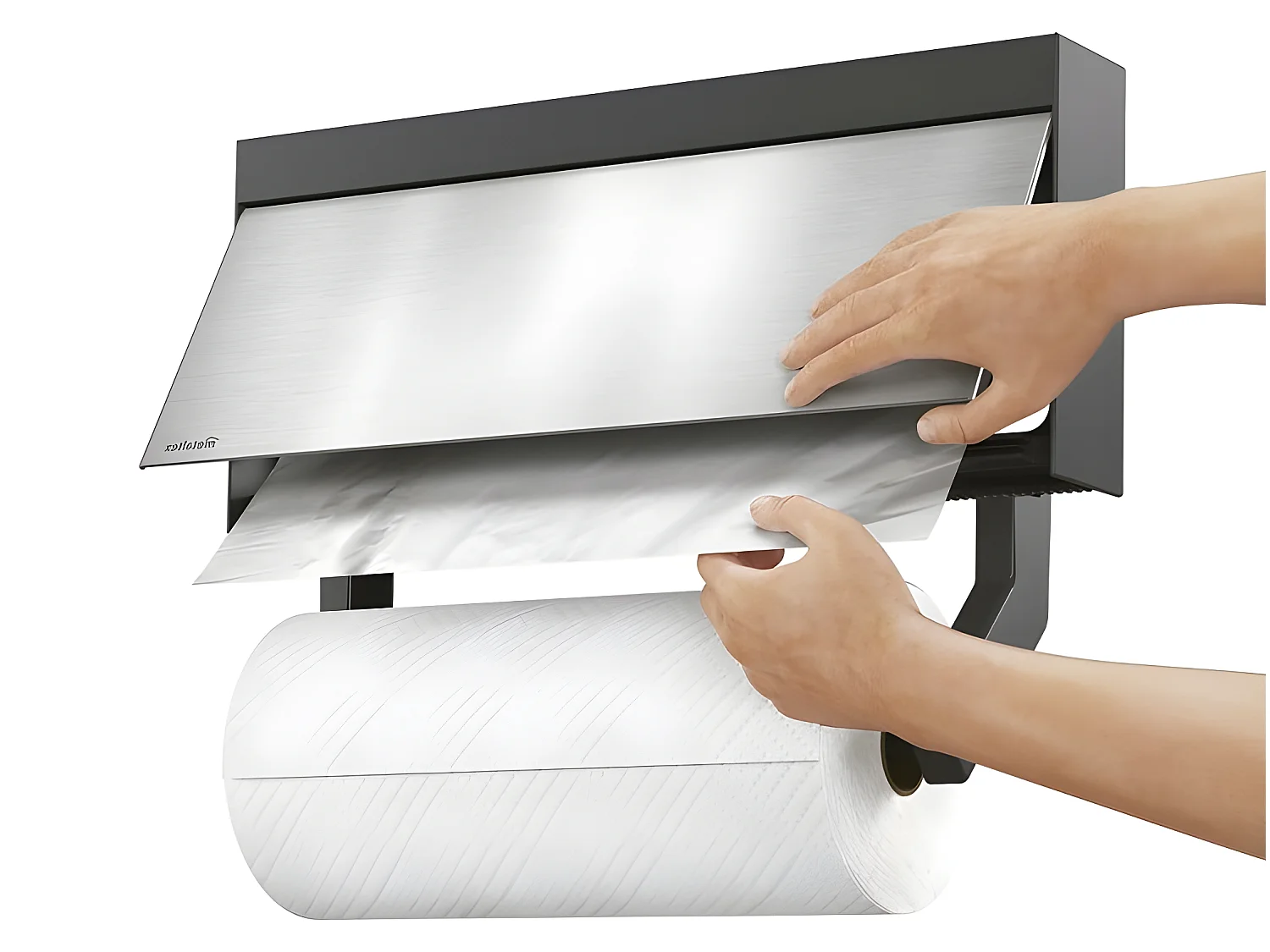 Drievoudige Wandhouder van Roestvrij Staal voor Keuken - Metaltex Tango 3 in 1