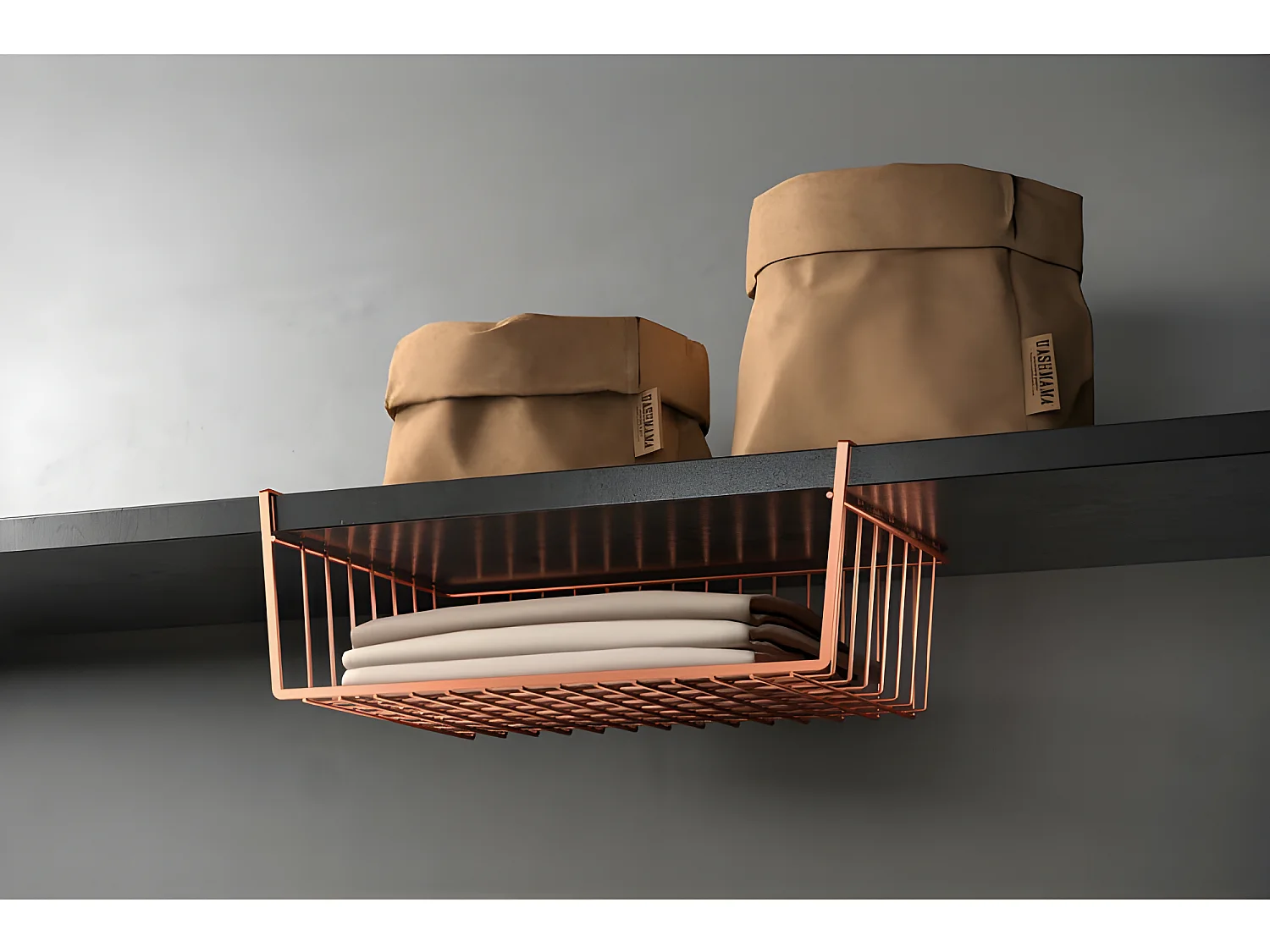 Estantería 40 cm KANGURO Serie COPPER Metaltex Cobre Brillante