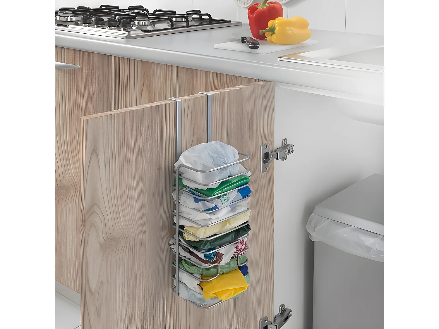 Supporto Distributore Sacchetti GALILEO Metaltex Argento 36x12x12 cm