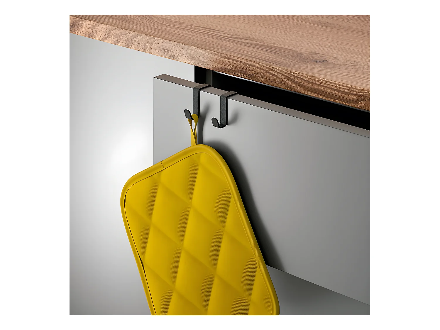 Gancho Doble Serie GALILEO LAVA Métaltex Touch-Therm® Negro 6x4x4 cm