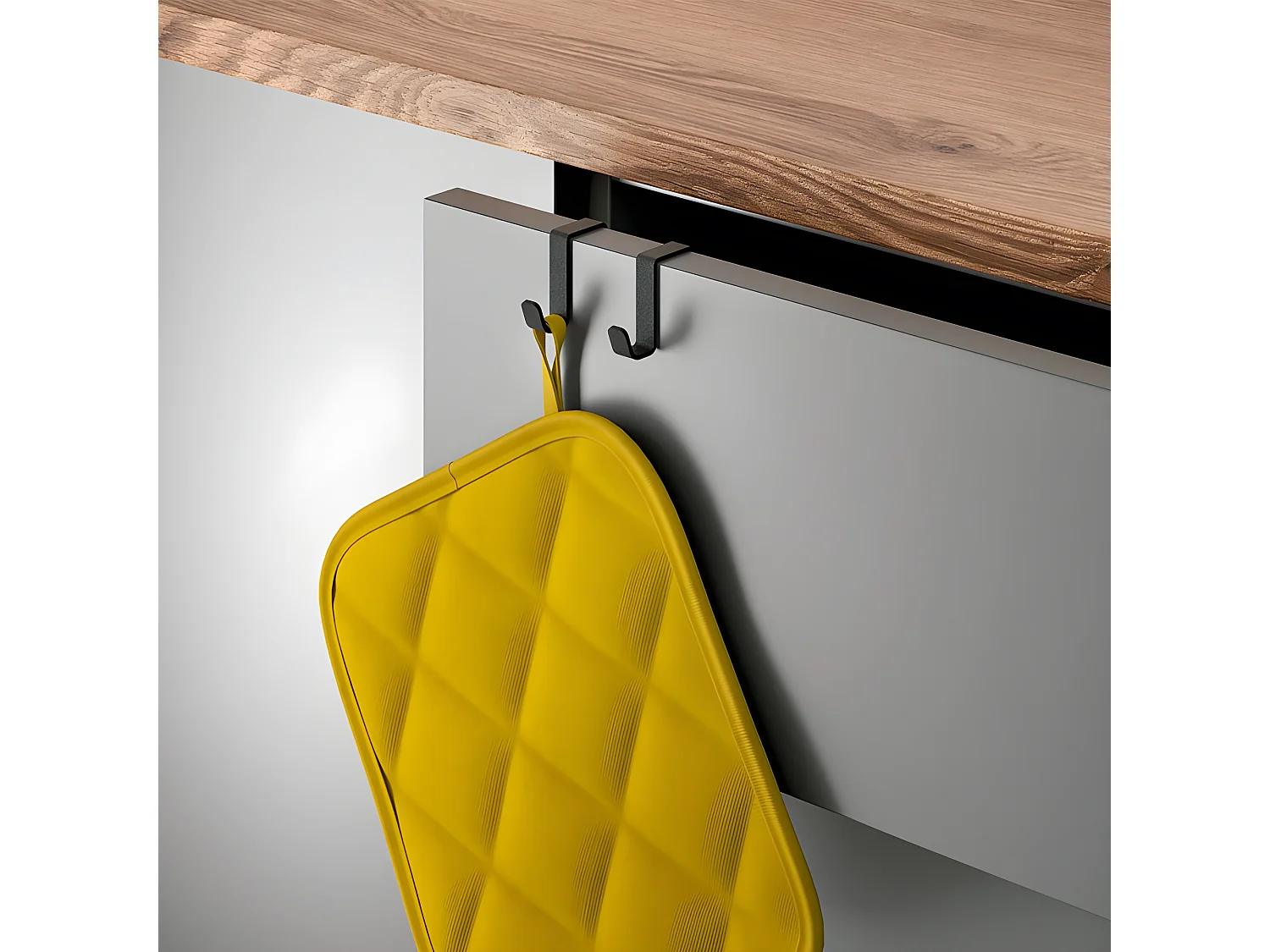 Gancio Doppio Serie GALILEO LAVA Métaltex Touch-Therm® Nero 6x4x4 cm