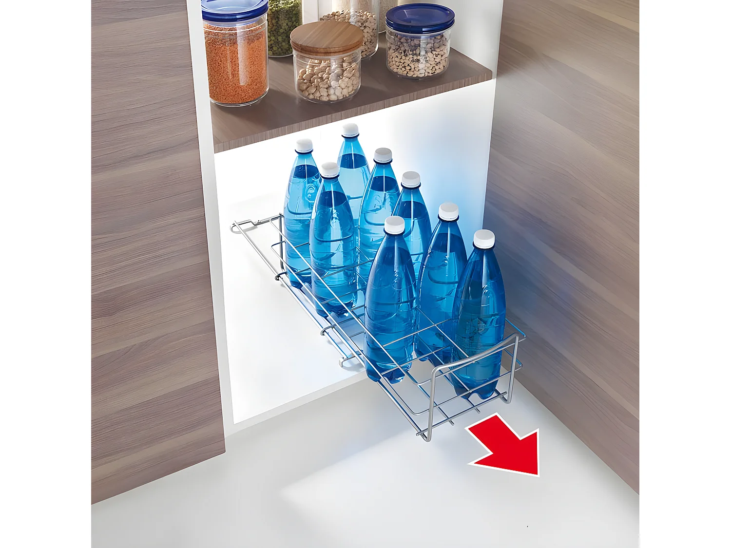 Metaltex Panier Coulissant BOUTEILLE Capacité 10 Bouteilles