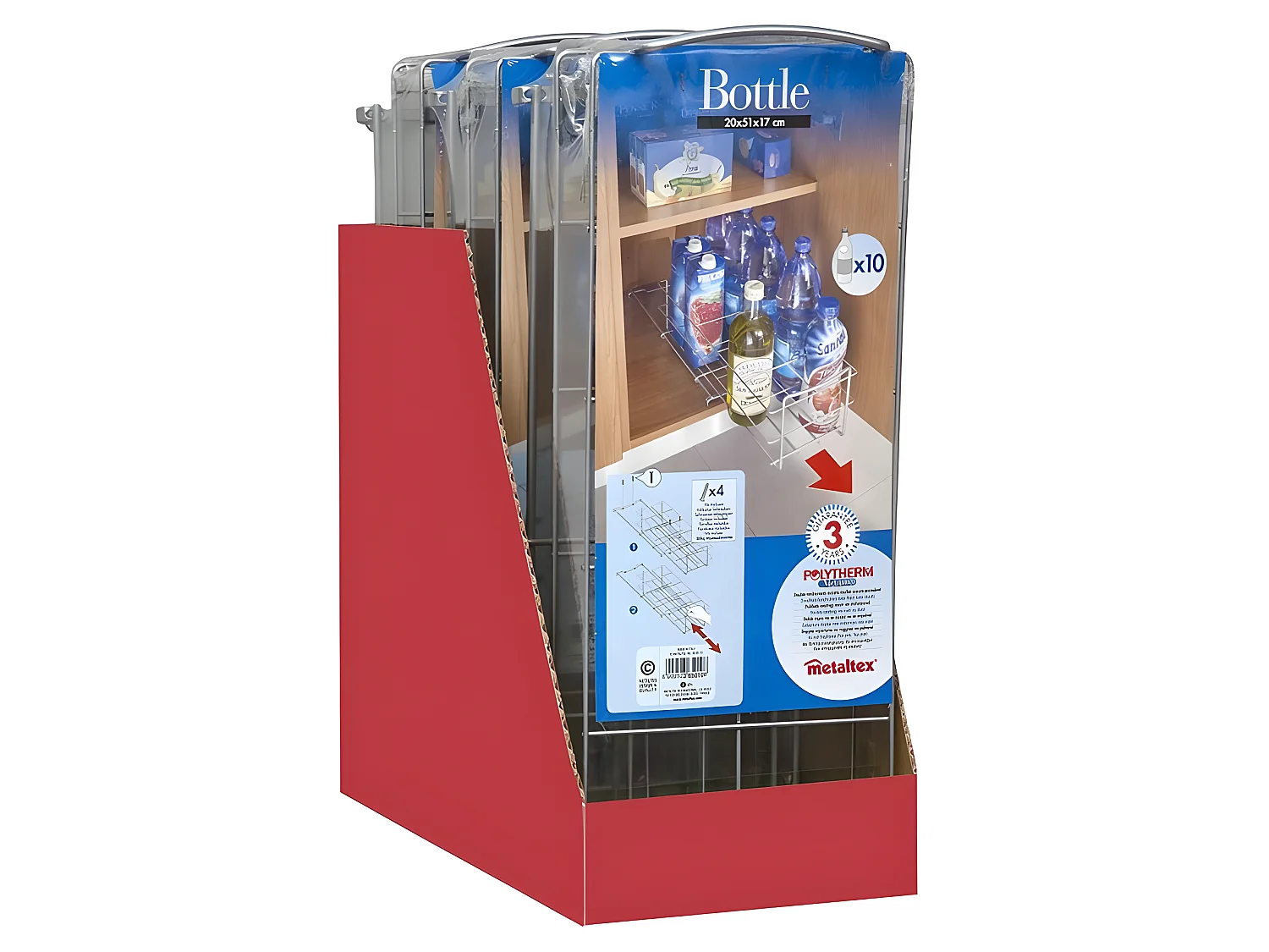 Metaltex Panier Coulissant BOUTEILLE Capacité 10 Bouteilles