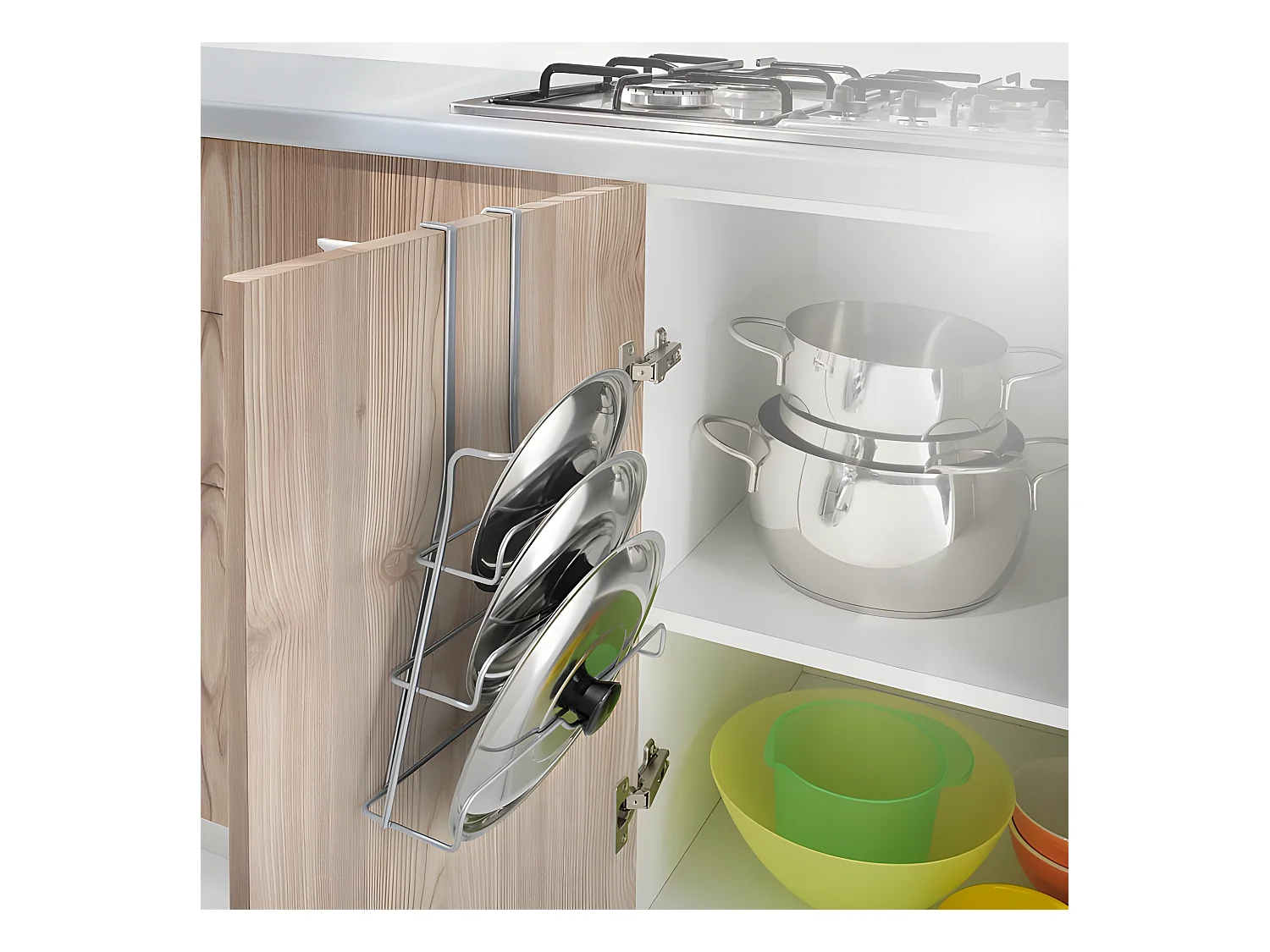 Dekselhouder Serie GALILEO Metaltex - Afwerking Polytherm® Zilver - Gemaakt in Italië