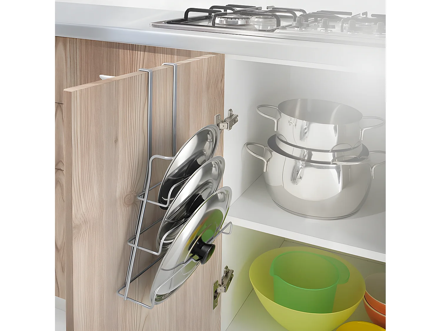 Porte-couvercles Série GALILEO de Metaltex. Finition Polytherm® Couleur Argent