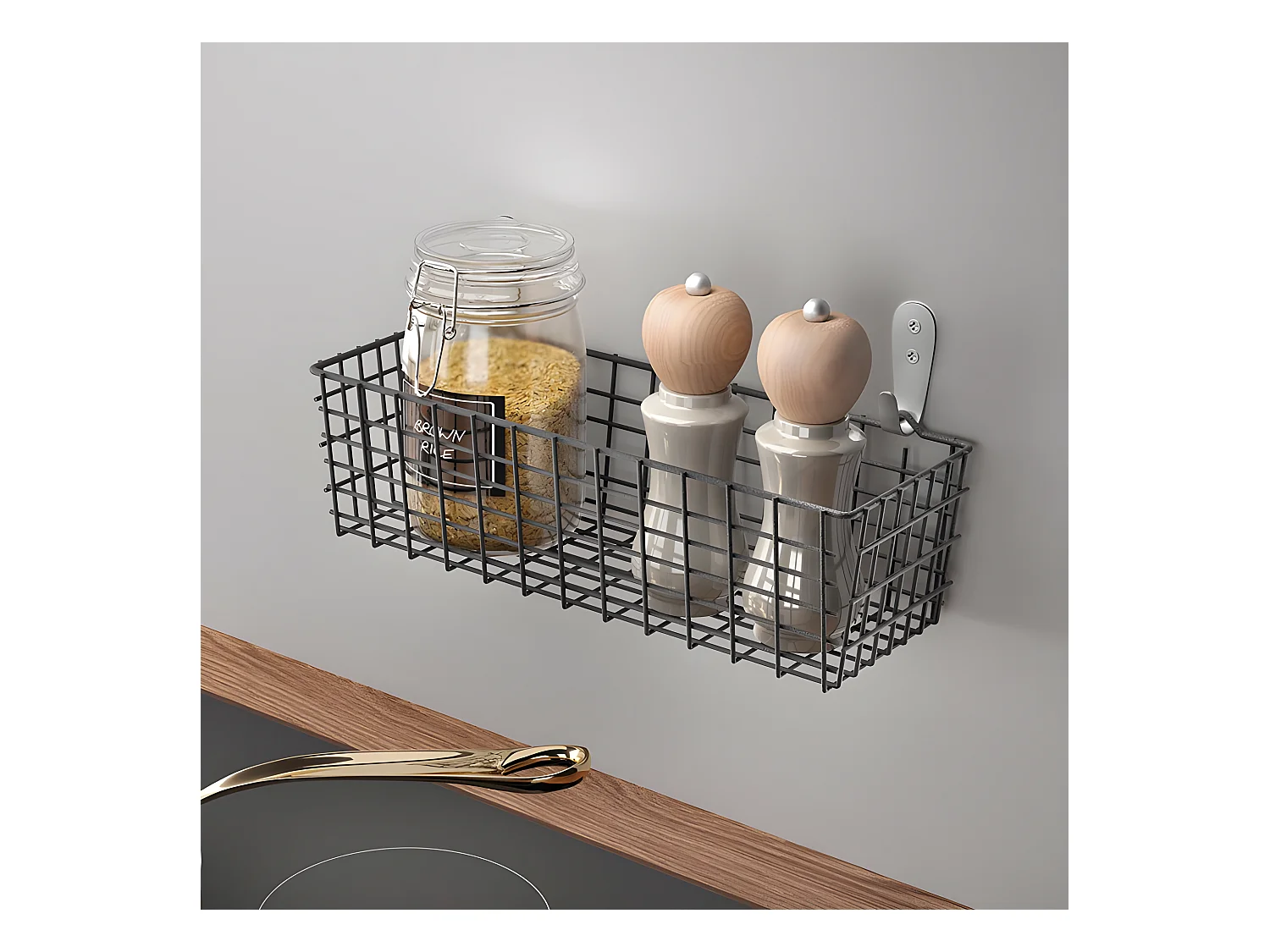 Mehrzweckkorb KOALA Serie LAVA Schwarz 33x12x9 cm Touch-Therm® Metaltex