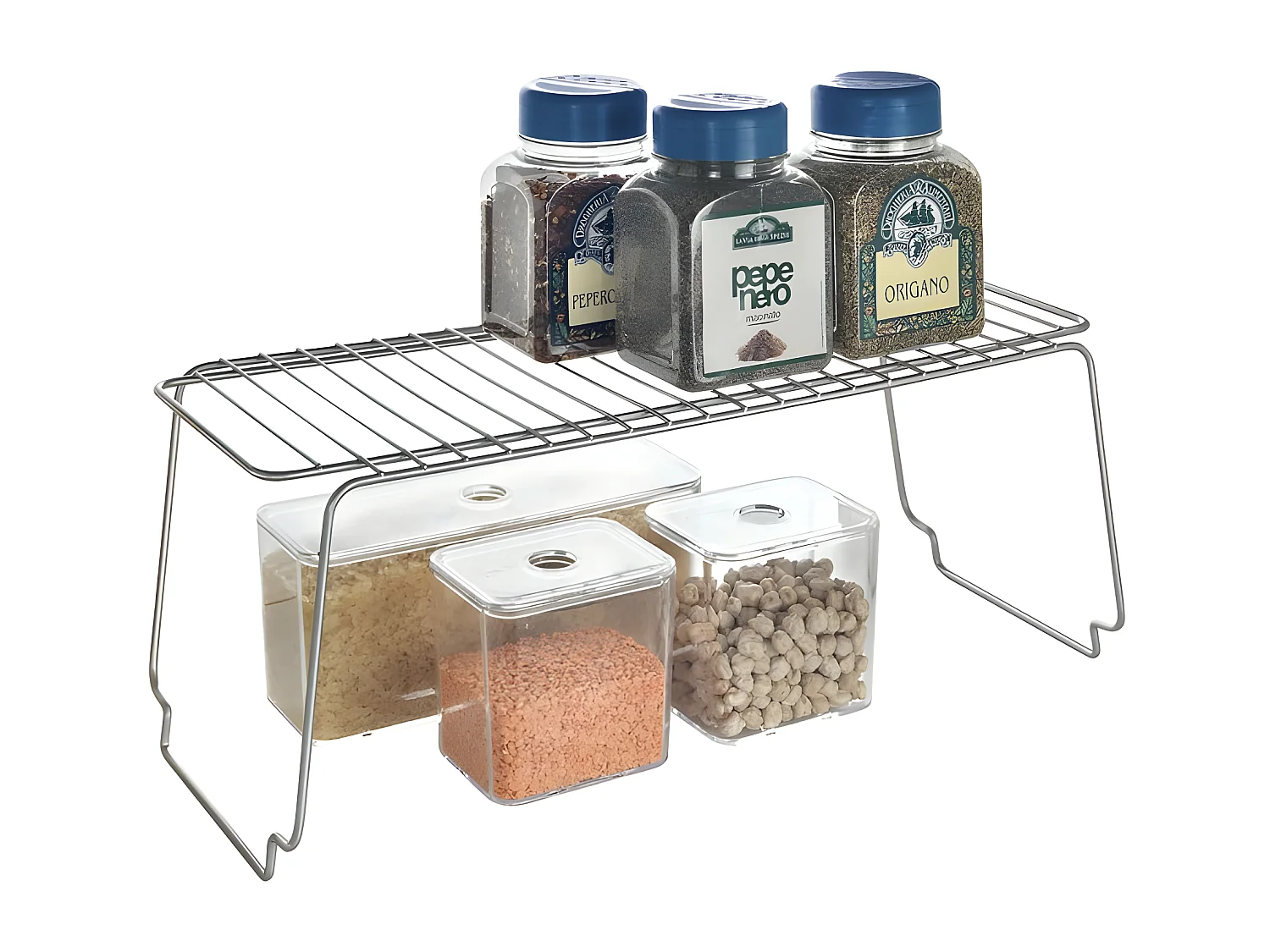Mensola impilabile SPACE LINE Metaltex Grigia 45x19x18 cm