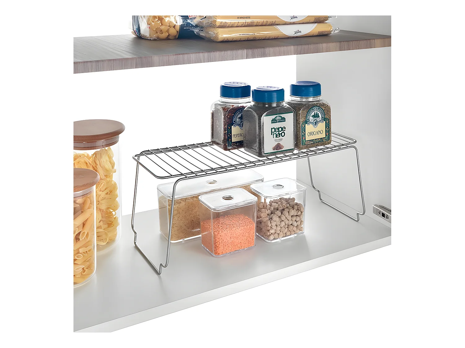 Stapelbare plank SPACE LINE Metaltex Grijs 45x19x18 cm