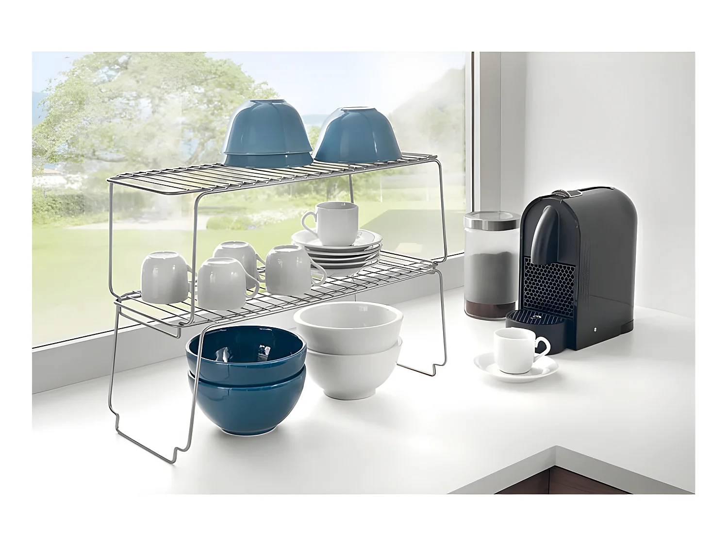 Stapelbare plank SPACE LINE Metaltex Grijs 45x19x18 cm