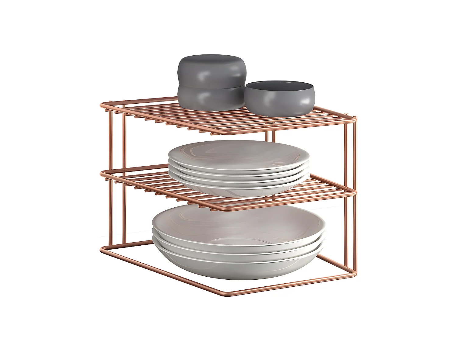 Rangement 3 Niveaux PALIO Série COPPER de Metaltex. Finition Polytherm Copper® Couleur Cuivre