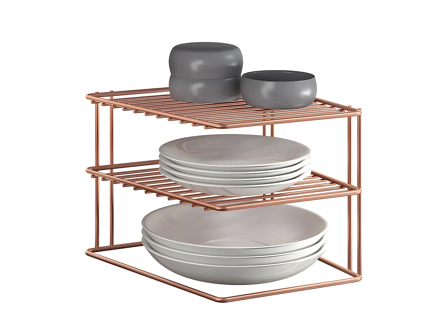 Rangement 3 Niveaux PALIO Série COPPER de Metaltex. Finition Polytherm Copper® Couleur Cuivre