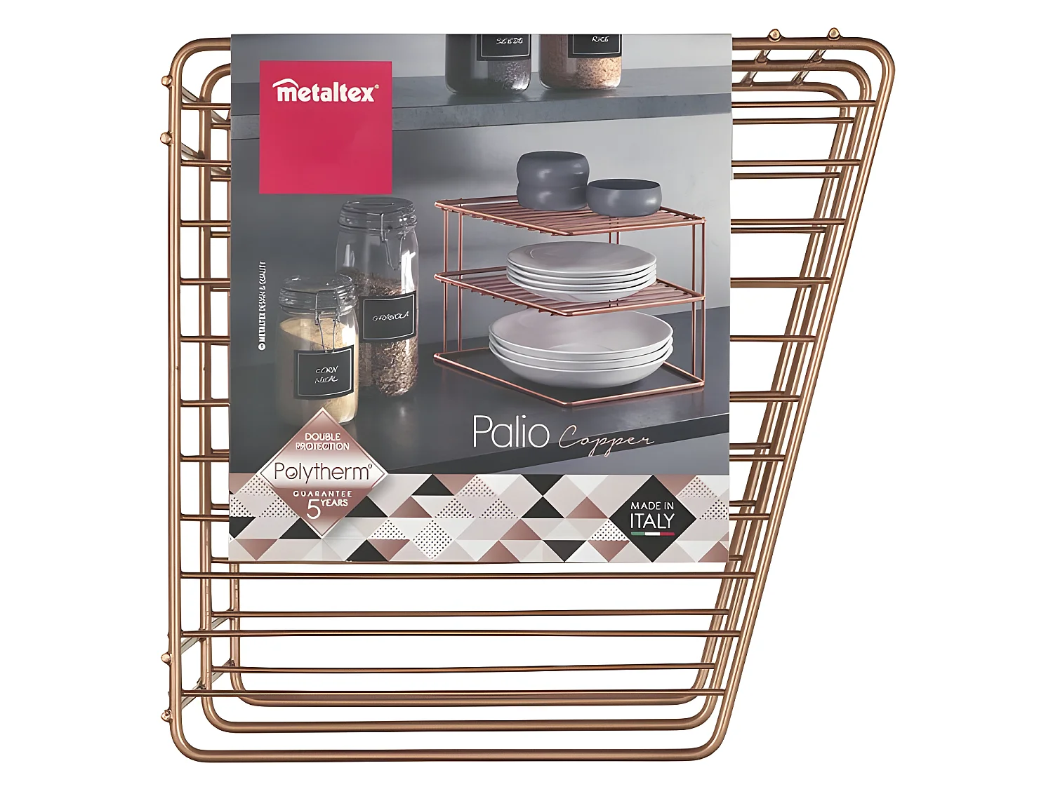 Rangement 3 Niveaux PALIO Série COPPER de Metaltex. Finition Polytherm Copper® Couleur Cuivre