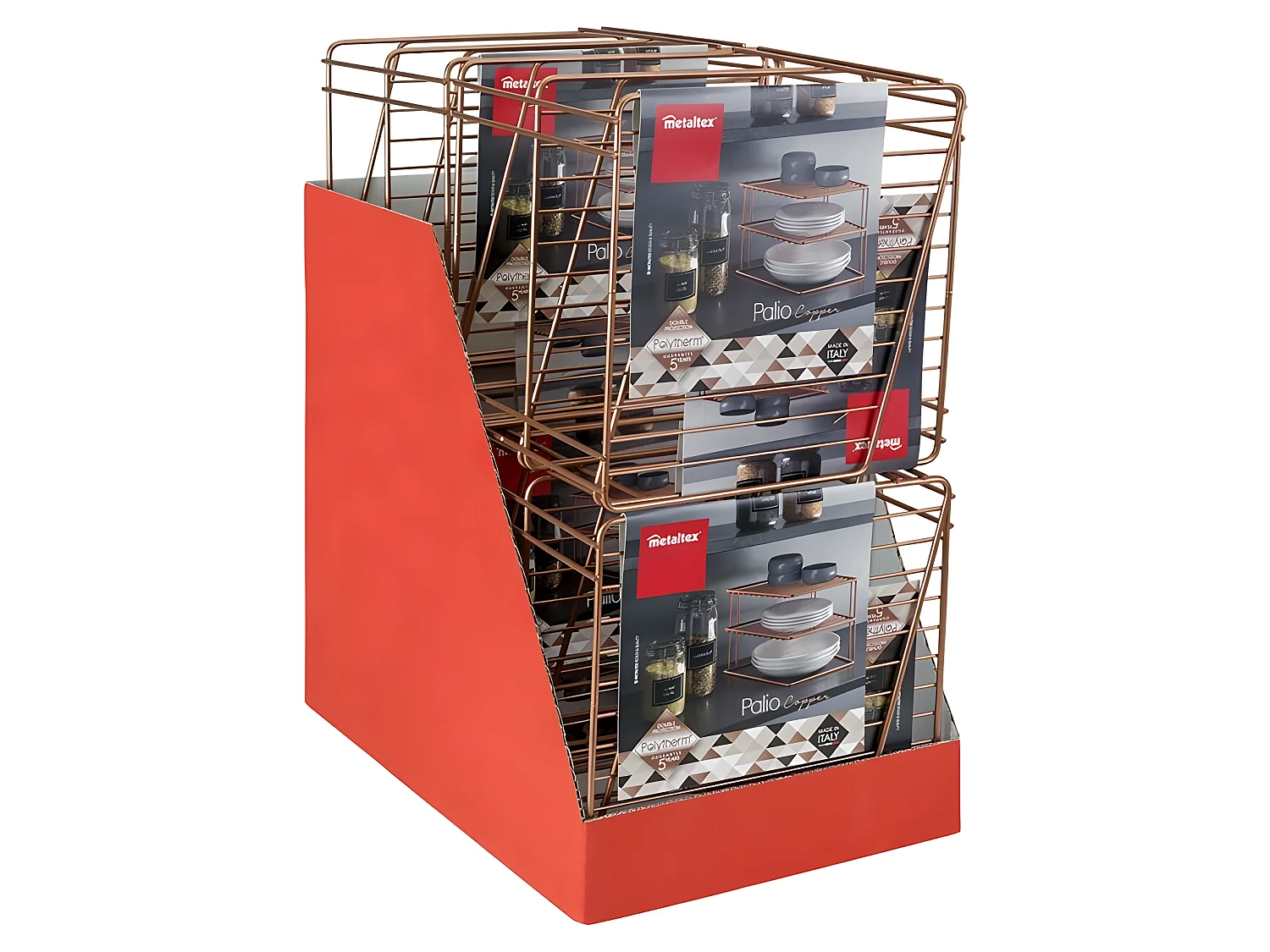 Rangement 3 Niveaux PALIO Série COPPER de Metaltex. Finition Polytherm Copper® Couleur Cuivre