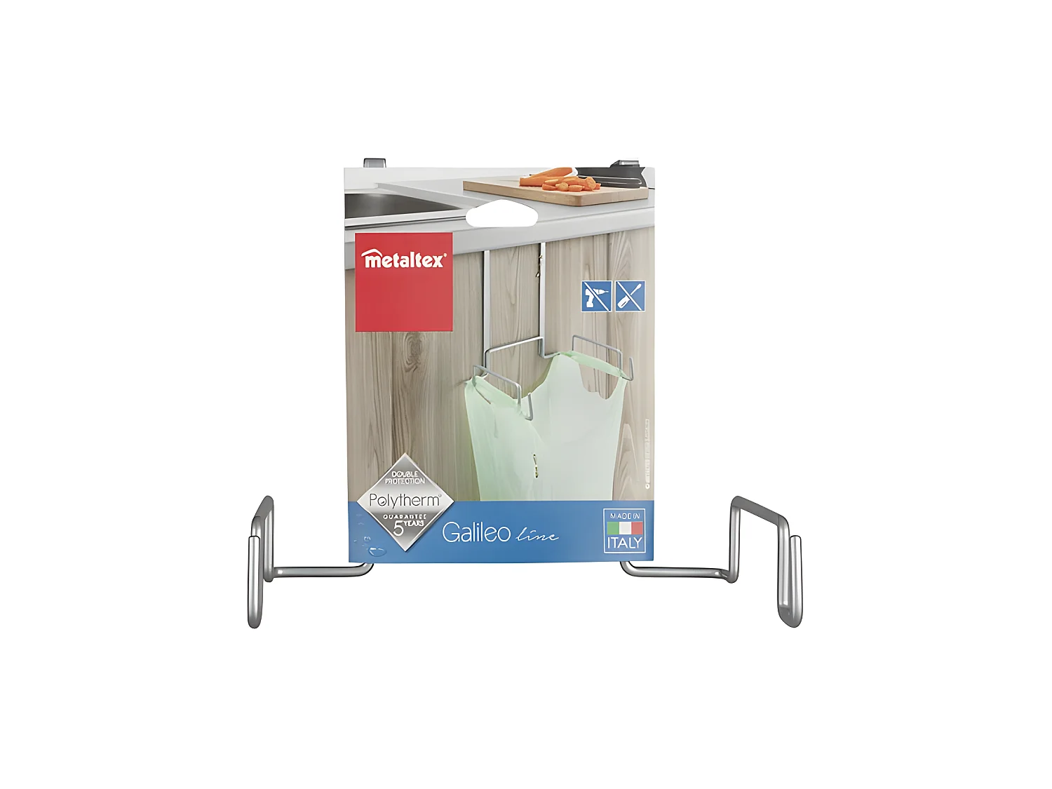 Vuilniszakhouder Serie GALILEO Metaltex Argent Polytherm® 21x14x19 cm