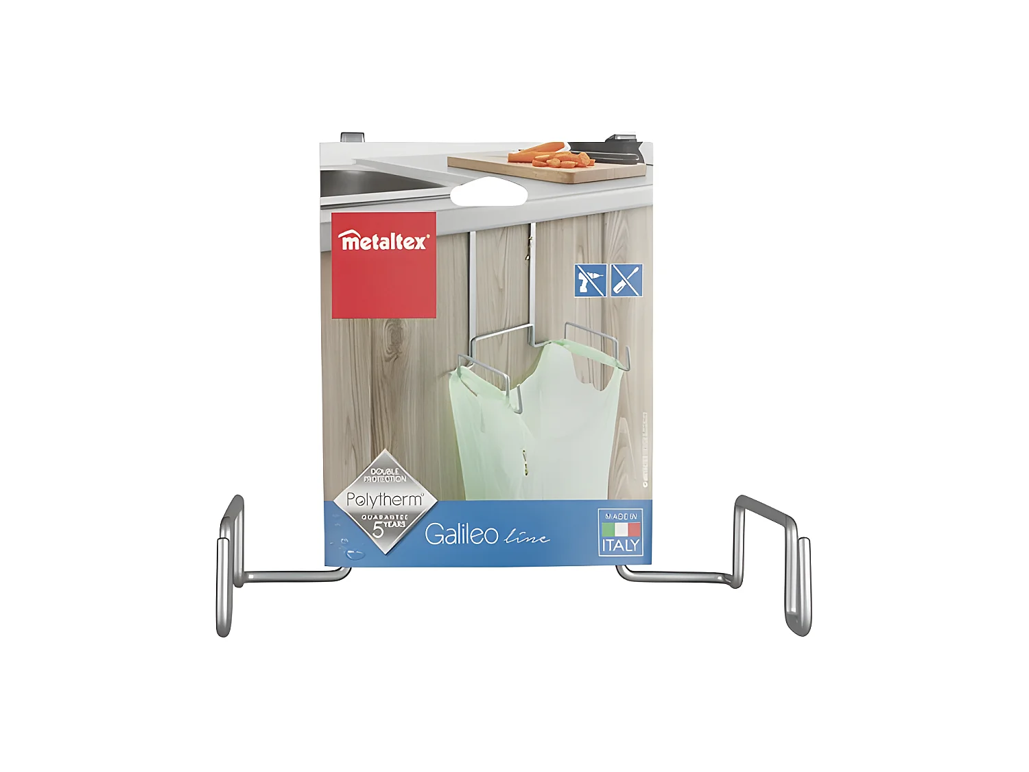 Vuilniszakhouder Serie GALILEO Metaltex Argent Polytherm® 21x14x19 cm